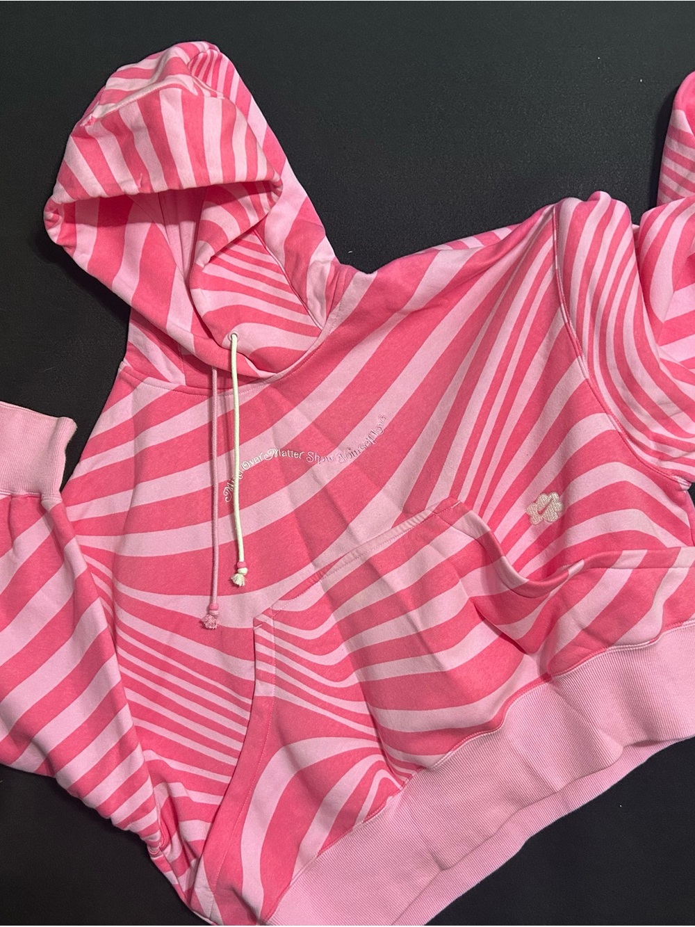 Nike Pink Striped Hooded Sweatshirt